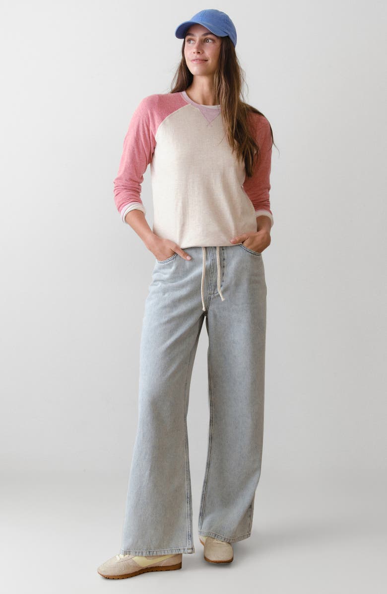 Marine Layer Varsity Raglan Sweatshirt, Alternate, color, Poppy