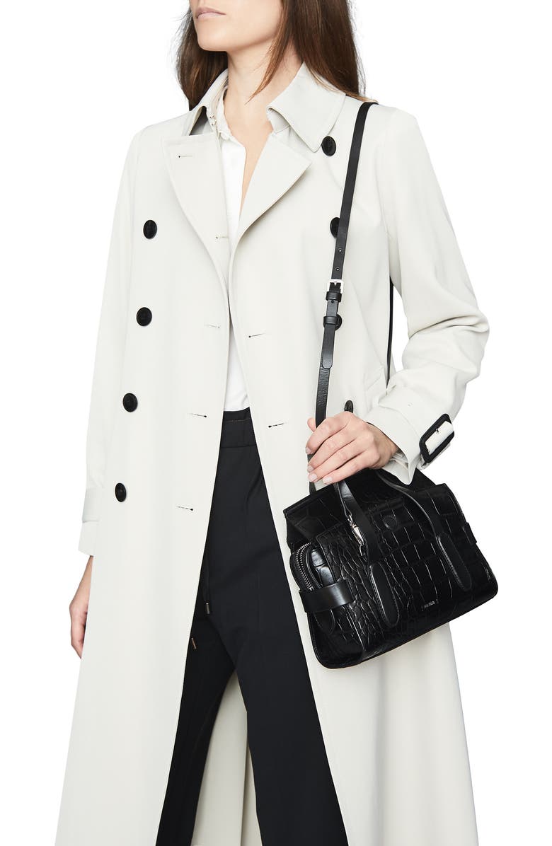 Reiss Sophie Croc Embossed Leather Crossbody Bag, Alternate, color,