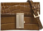 TOM FORD Mia Croc Embossed Leather Crossbody Wallet