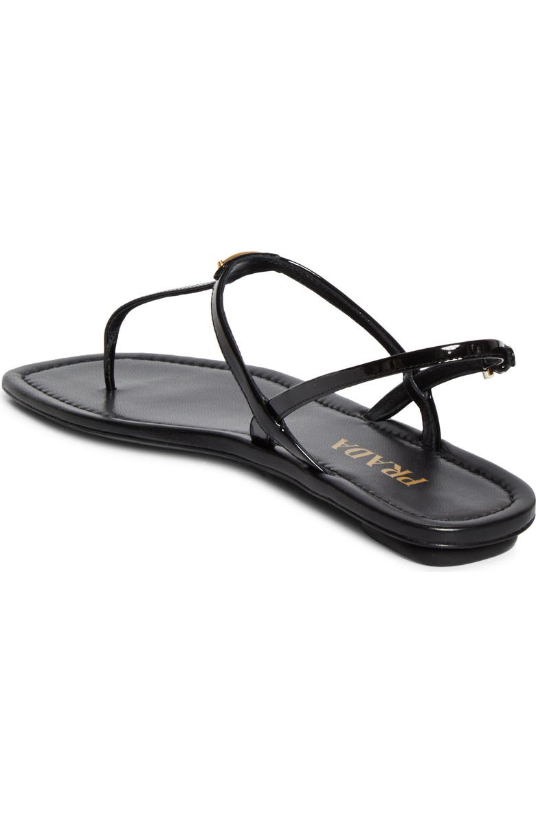 Prada Triangle Logo Sandal, Alternate, color, Nero