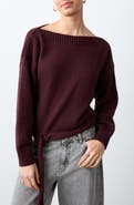 MANGO TEEN Boat Neck Tie Hem Cotton Blend Sweater