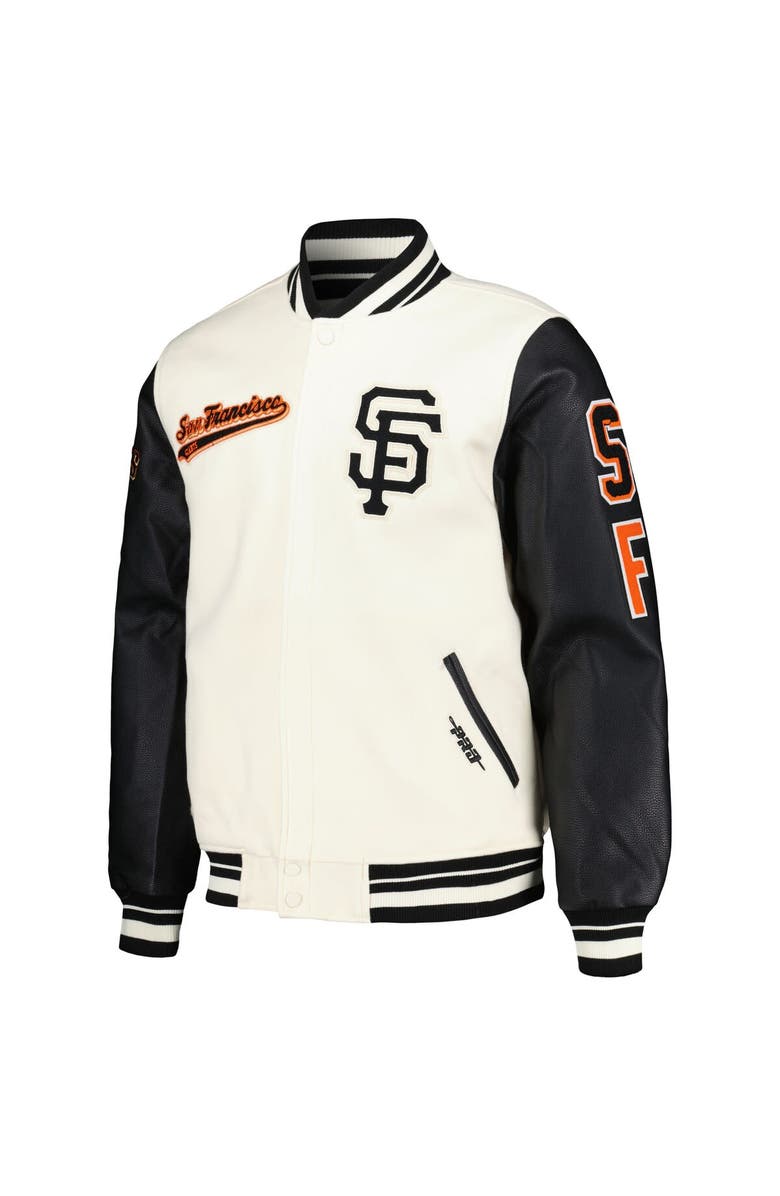 PRO STANDARD Men's Pro Standard Cream San Francisco Giants Script Tail Wool Full-Zip Varity Jacket, Alternate, color,