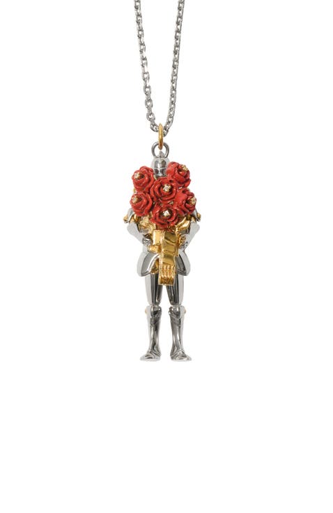 Knight Rose Charm Necklace