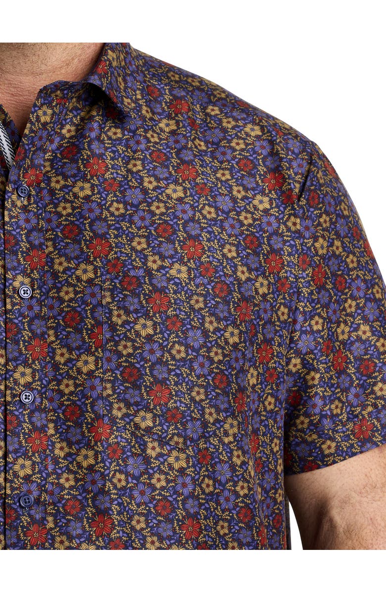 Synrgy by DXL Big & Tall Microfiber Multi-Floral Sport Shirt, Alternate, color, 