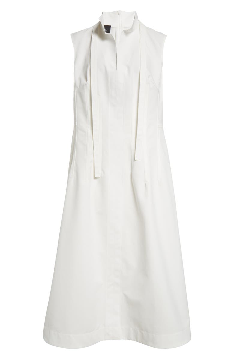 Akris Tie Neck Sleeveless Maxi Dress, Alternate, color, Pure White