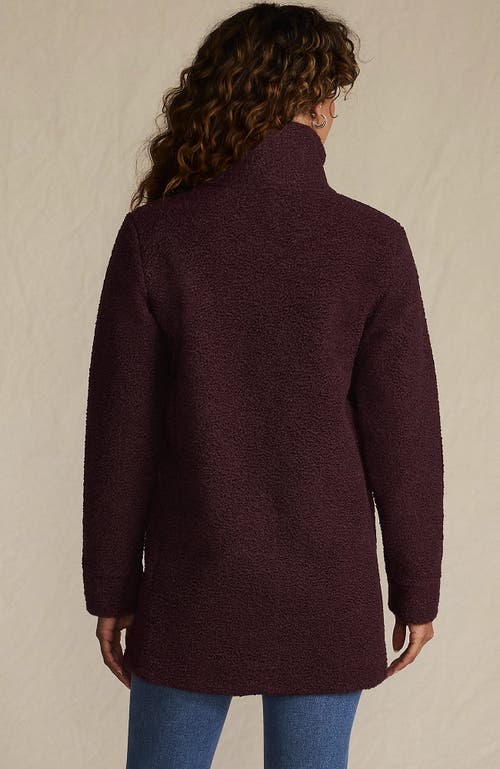 Lands' End Boucle Fleece Coat In Red