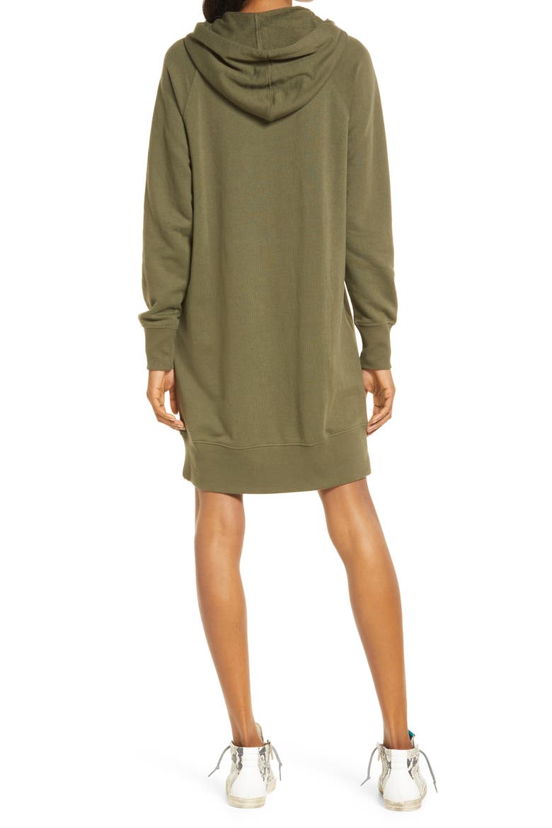 Organic Cotton Blend Long Sleeve Sweatshirt Dress, Alternate, color, OLIVE SARMA