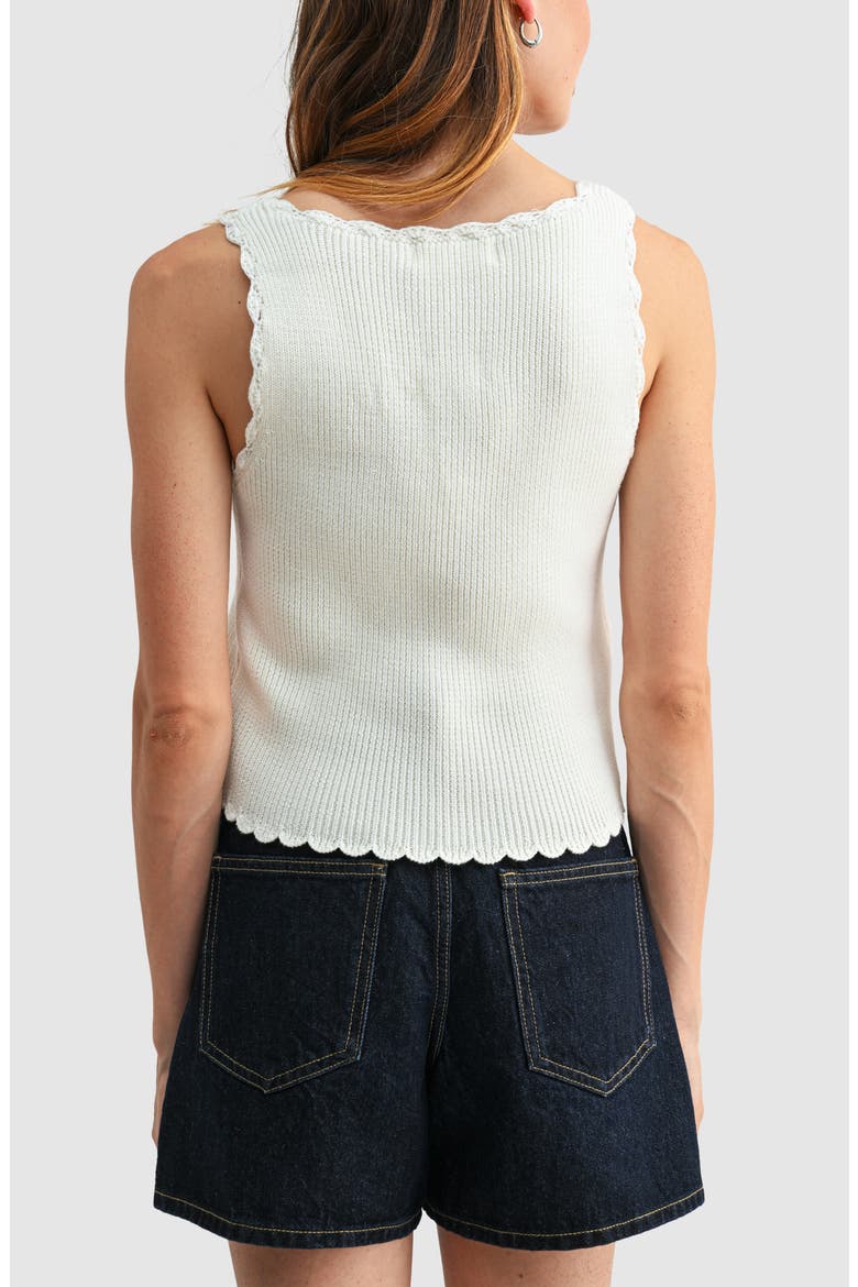Embroidered Button-Up Sweater Tank, Alternate, color, IVORY