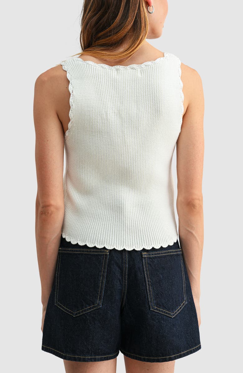 All in Favor Embroidered Button-Up Sweater Tank, Alternate, color, Ivory