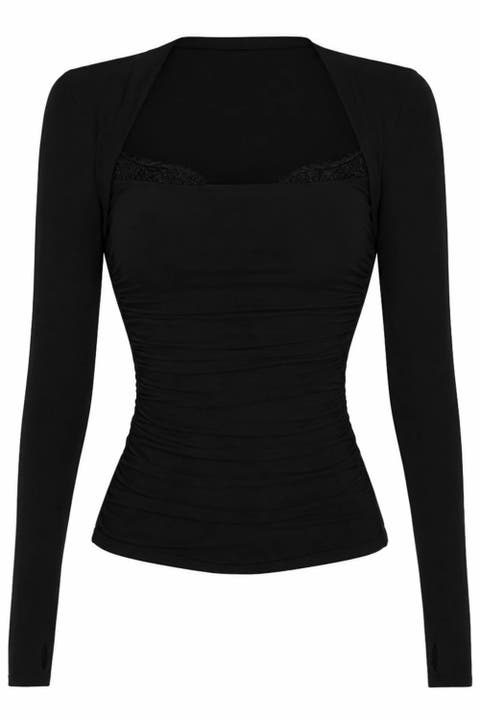 Mega Sculpting Ruched Long Sleeve Top