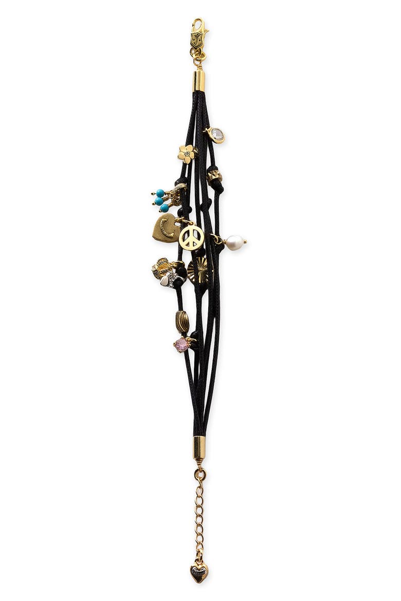 Multistrand Charm Bracelet, Alternate, color, BLACK