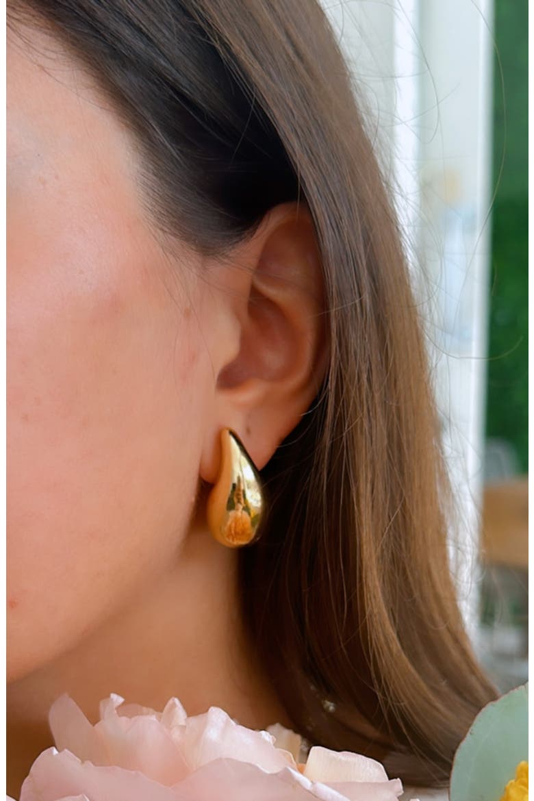 Pointy Teardrop Earrings, Alternate, color, GOLD