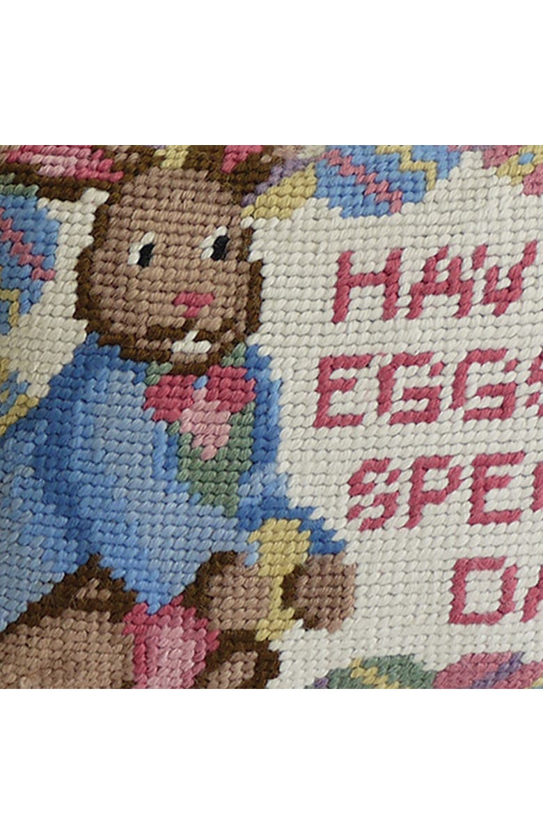 C&F Home "Have An Eggstra Special Day" Easter Bunny Vintage Needlepoint Mini Accent Pillow 6.5" x 9", Alternate, color, Pink