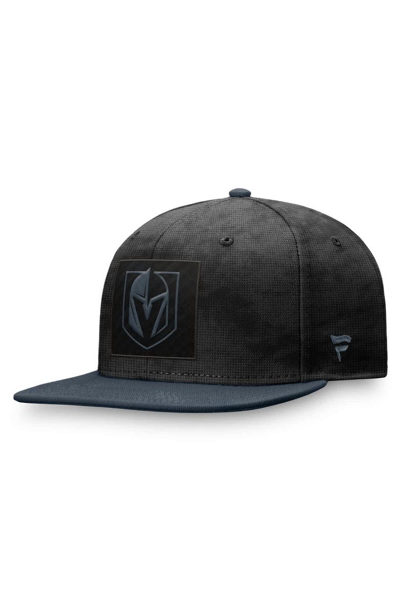 FANATICS Men's Fanatics  Black/Charcoal Vegas Golden Knights Authentic Pro Rink Snapback Hat, Main, color, 
