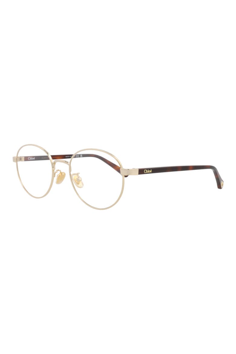 52mm Round Optical Glasses, Alternate, color, GOLD HAVANA TRANSPARENT