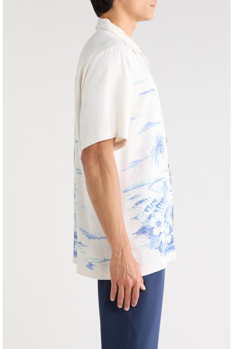 Hideaway Cove Silk Camp Shirt, Alternate, color, CONTINENTAL