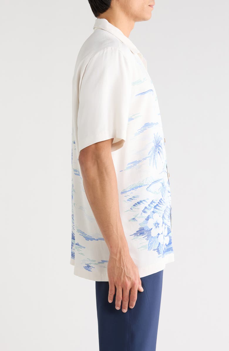 Tommy Bahama Hideaway Cove Silk Camp Shirt, Alternate, color, Continental