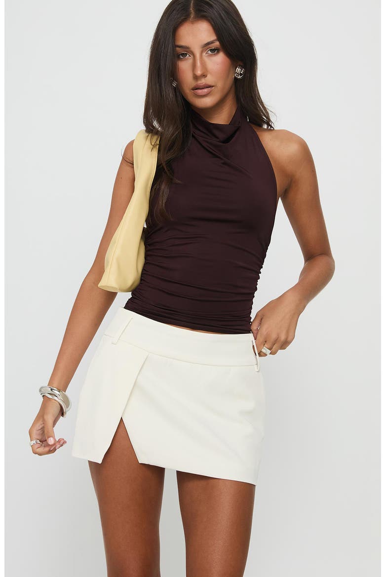Off Kilter Slit Hem Miniskirt, Alternate, color, WHITE