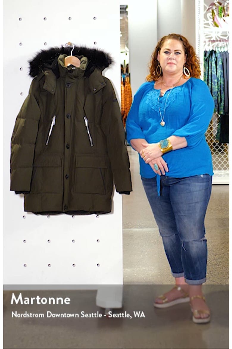 Faux Fur Trim Down & Feather Quilted Parka video