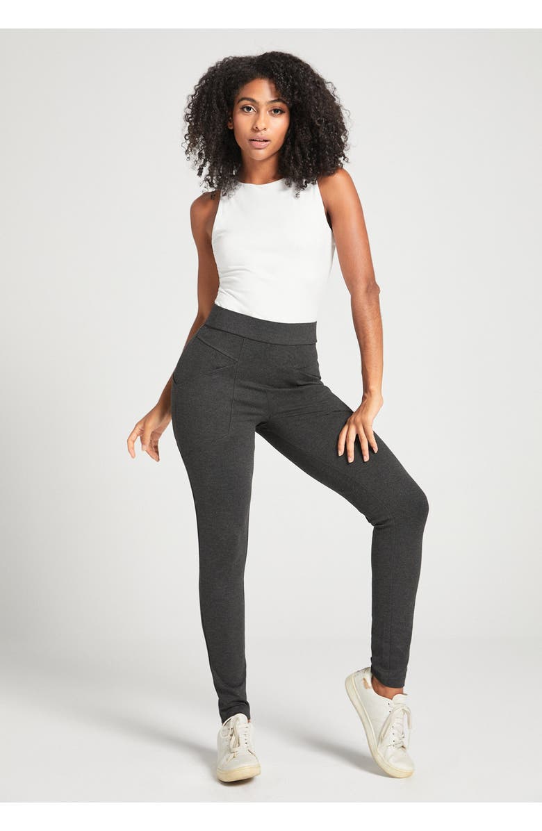 Betabrand Journey DPYP Dress Pant Yoga Pant | Skinny, Alternate, color, Charcoal
