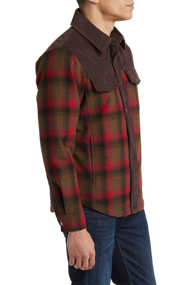 Timberline Plaid Wool Blend Shirt Jacket, Alternate, color, RED/ OLIVE PLAID