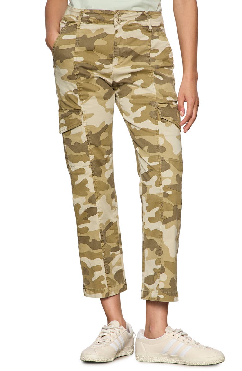 Sanctuary Rebel Ankle Straight Leg Cargo Pants, Main, color, Canyon Camo Green