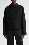 FERRAGAMO Crop Wool & Cashmere Bomber Jacket