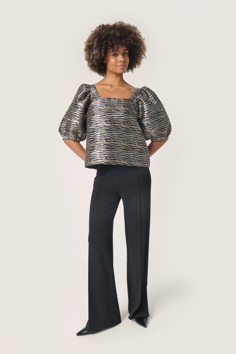 SLElowen Sonnia Square Neck Blouse, Alternate, color, Zebra Jacquard