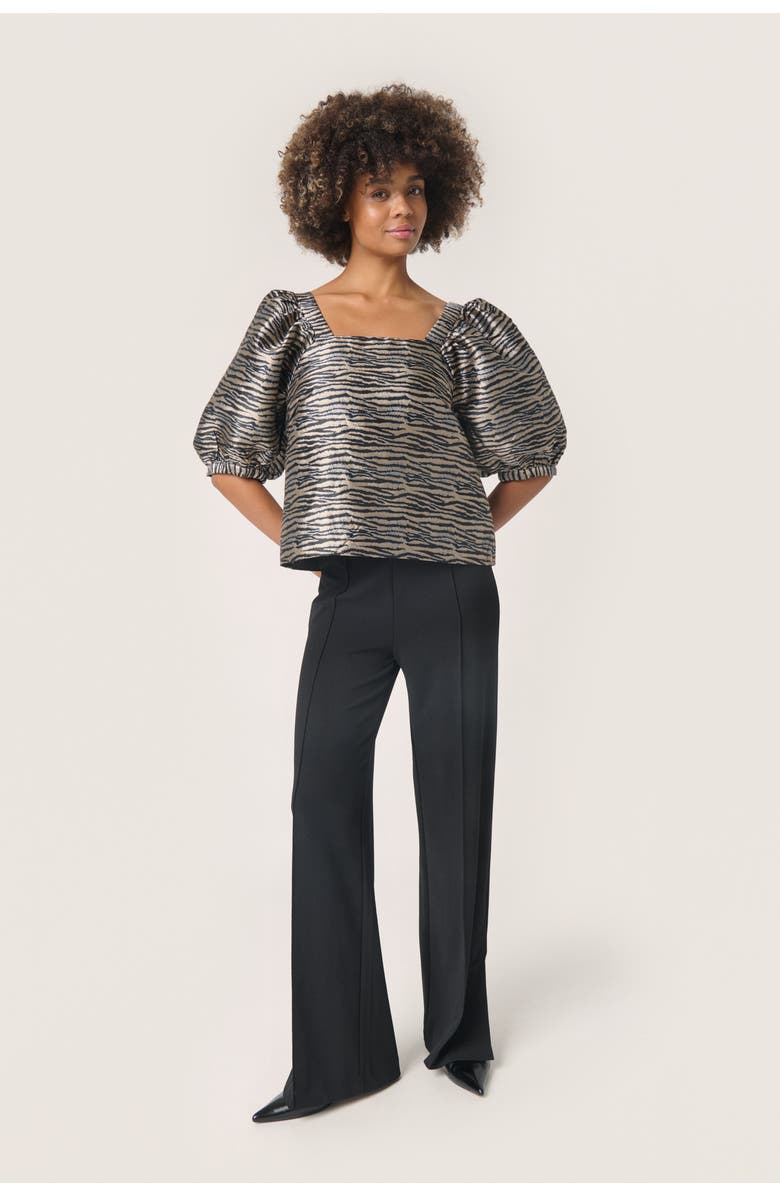 Soaked in Luxury SLElowen Sonnia Square Neck Blouse, Alternate, color, Zebra Jacquard