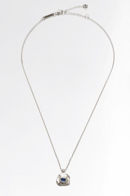Classicharms Aria Gemstone Pendant Necklace And Figaro Chain Layering Set In Metallic