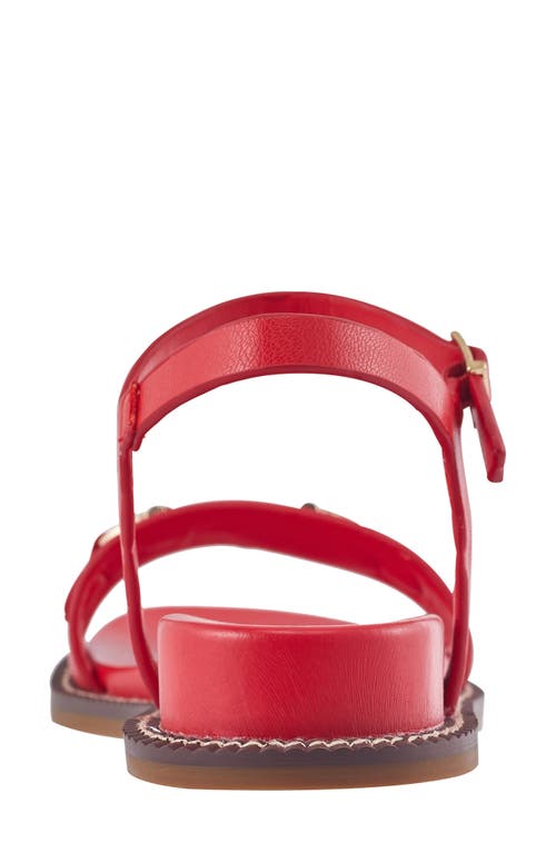Ninety Union Madison Ankle Strap Flat Sandal In Red