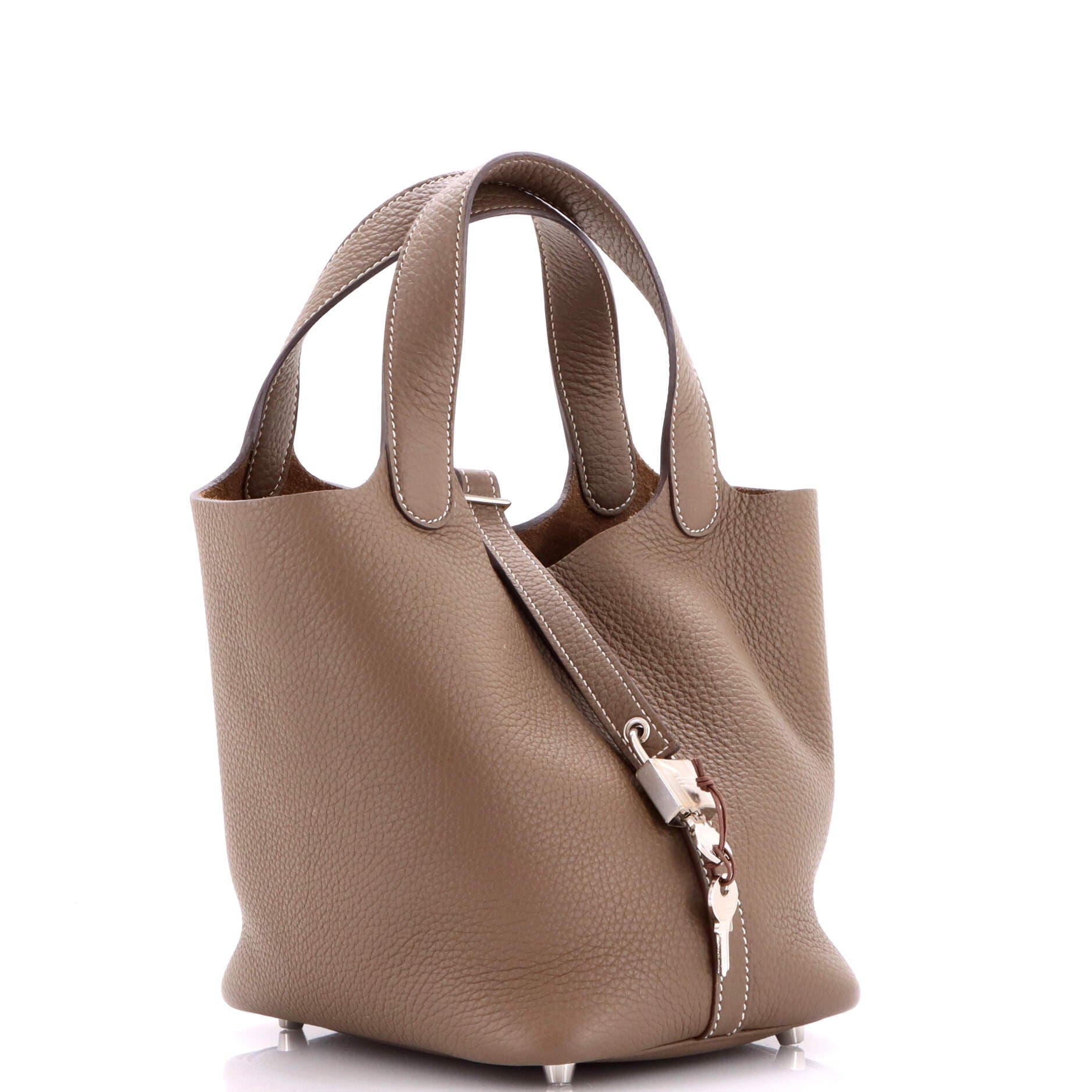 Pre-Owned Hermes Picotin Lock Bag Clemence PM, Alternate, color, Etoupe