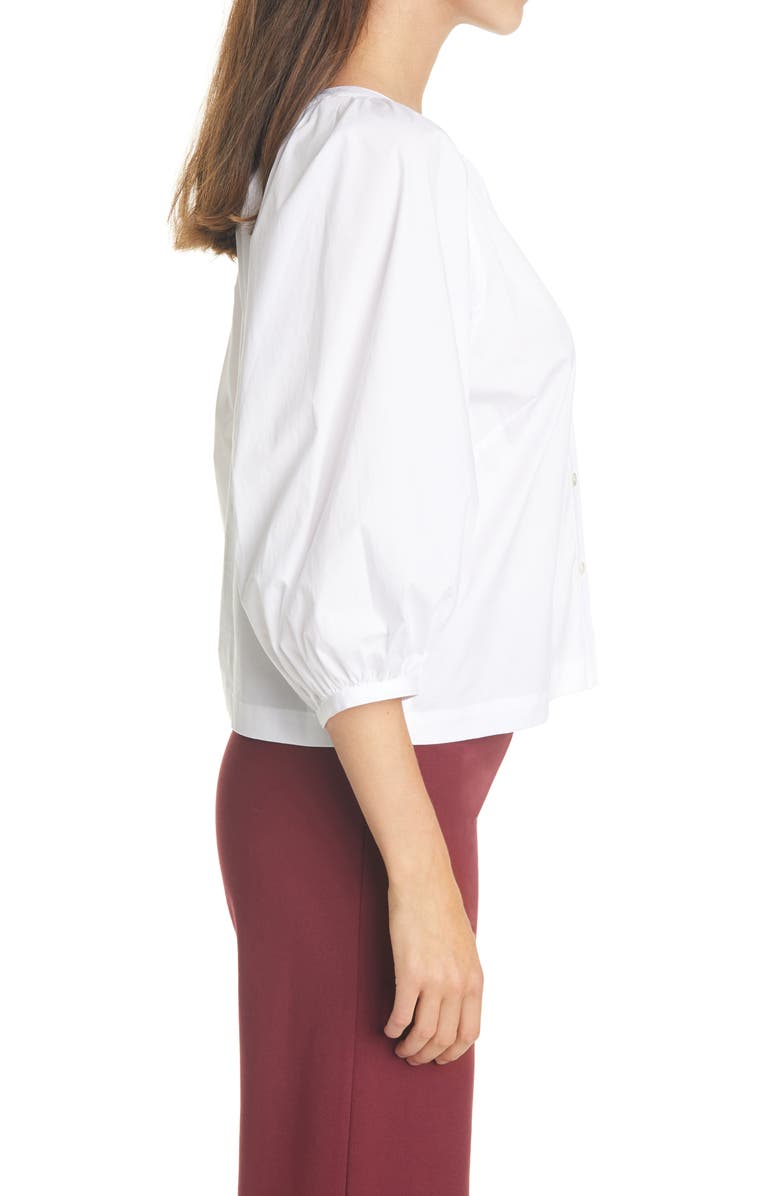 STAUD New Dill Stretch Cotton Button-Up Blouse, Alternate, color,