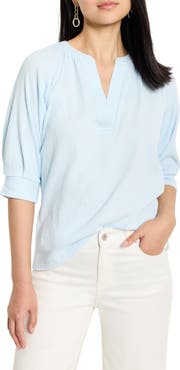 NIC+ZOE Elbow Sleeve Split Neck Top
