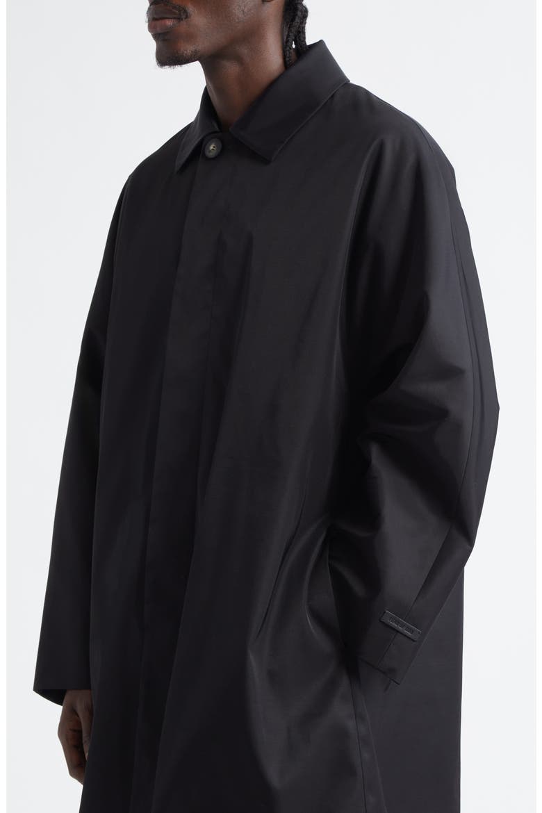 Nylon & Wool Car Coat, Alternate, color, BLACK