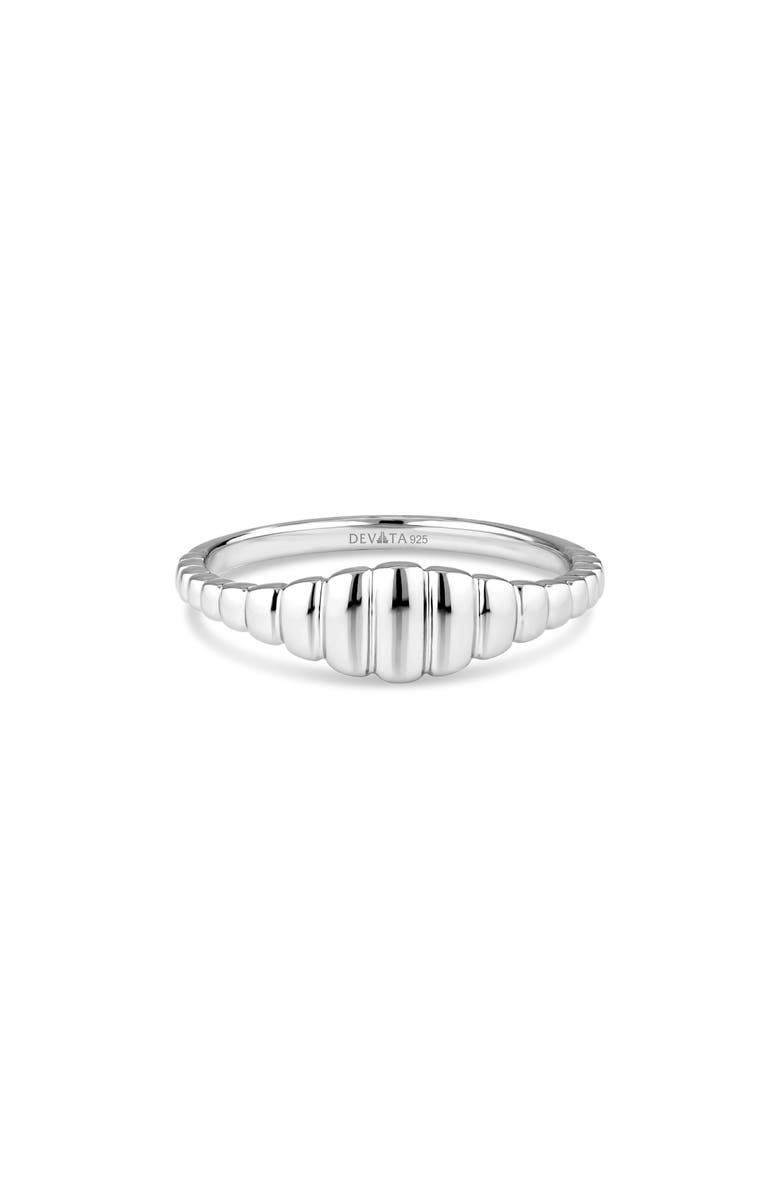 DEVATA Ribbed Band Ring, Alternate, color, Silver