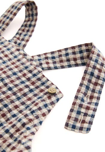 Kids' Gingham Cotton Seersucker Pinafore Dress
