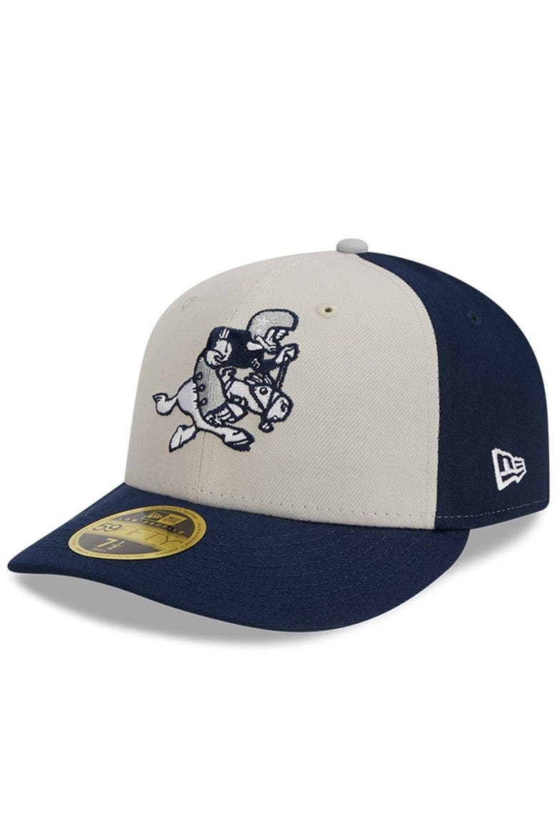 Men's New Era  Cream/Navy Dallas Cowboys 2023 Sideline Historic Low Profile 59FIFTY Fitted Hat, Alternate, color, Cream