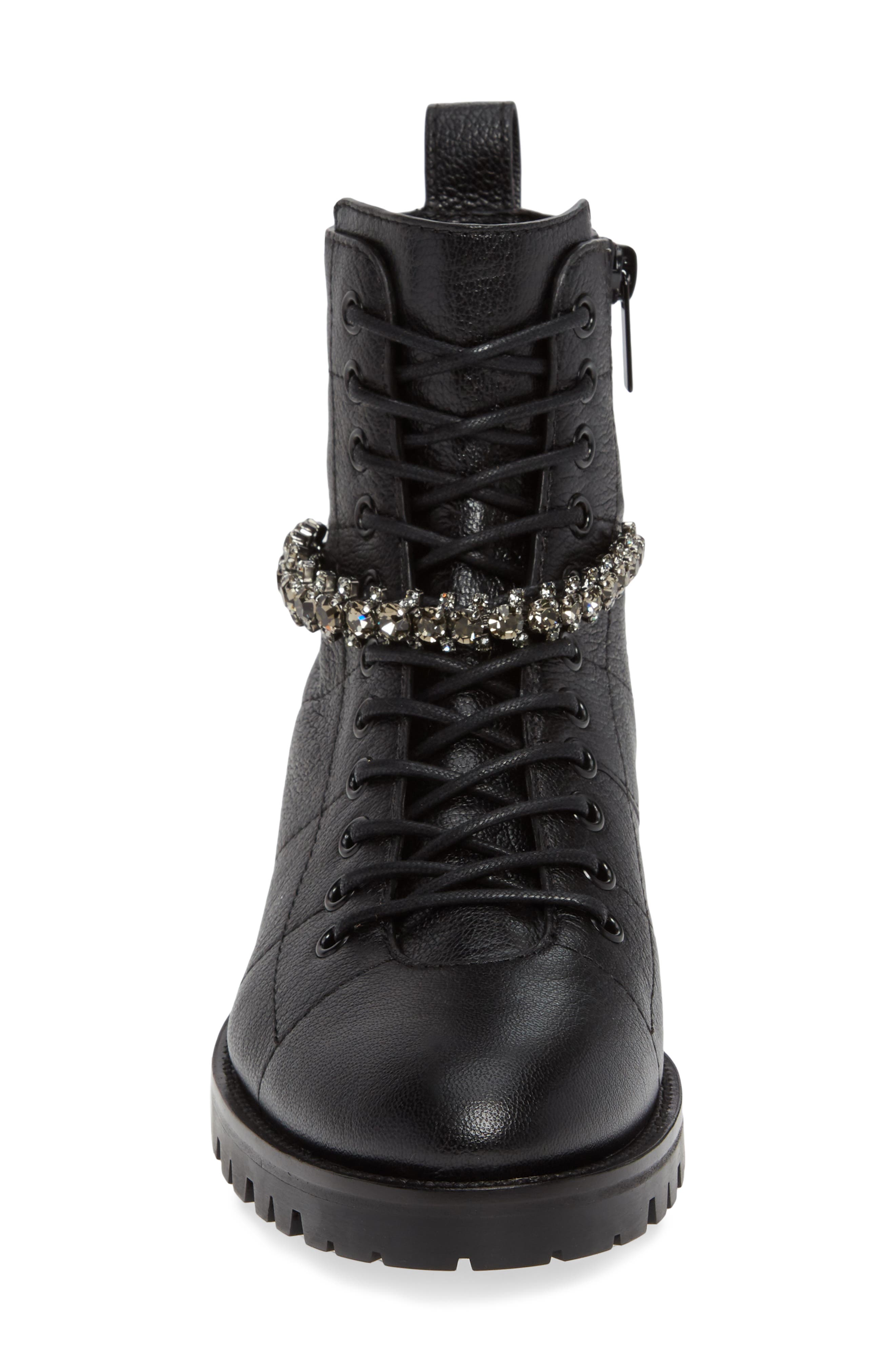 Jimmy Choo Cruz Crystal Embellished Biker Boot, Alternate, color, 