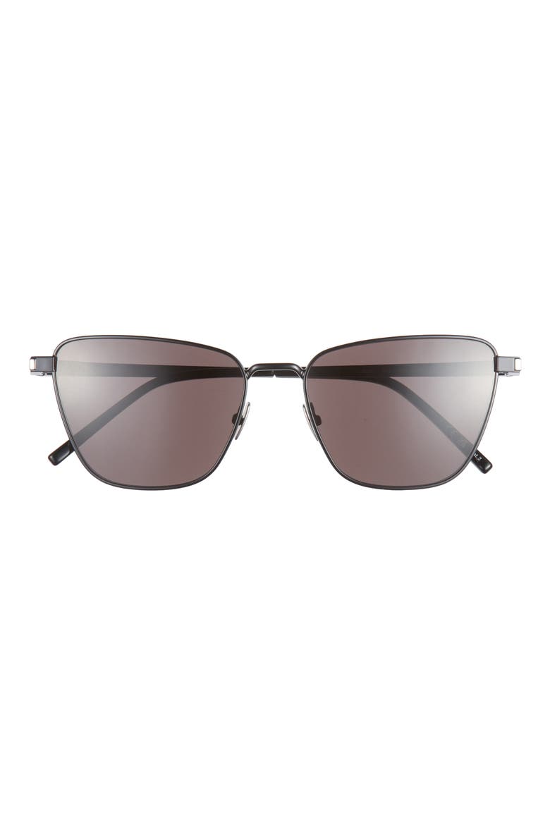 57mm Cat Eye Sunglasses, Main, color, BLACK BLACK BLACK