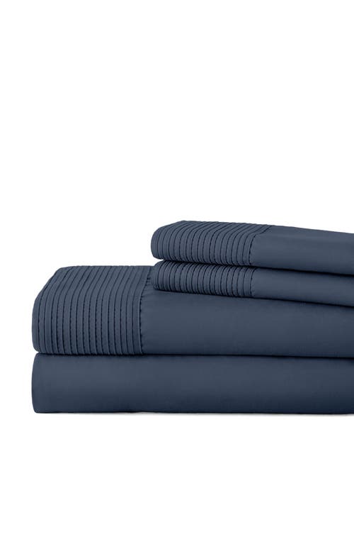 Southshore Fine Linens Premium Collection Pleated Extra Deep Pocket Sheet Set In Dark Blue