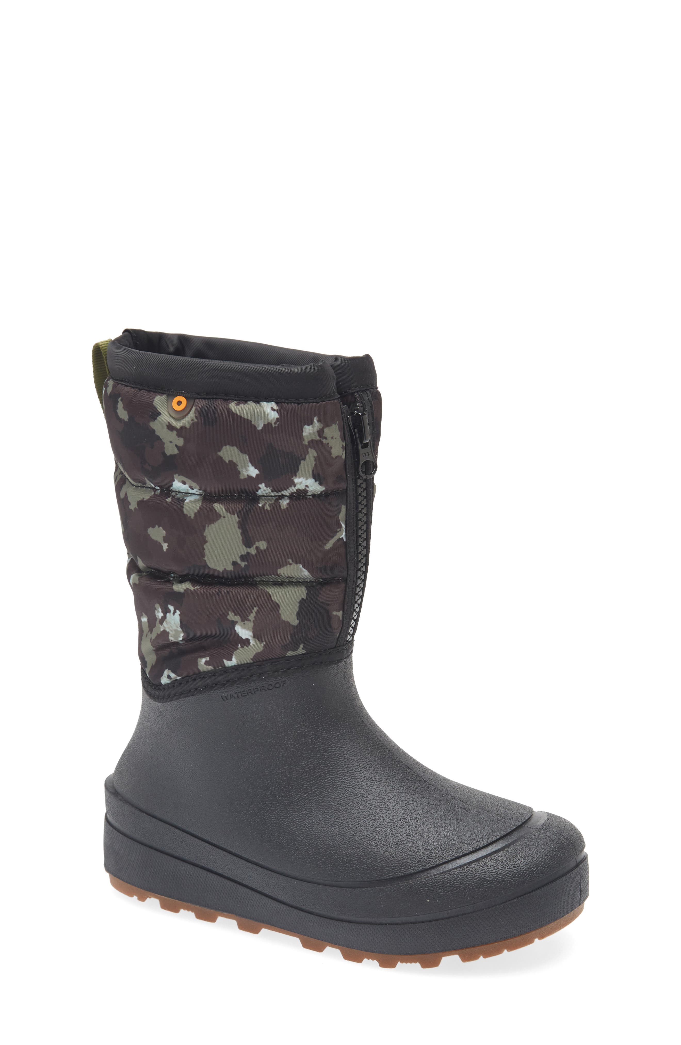 Bogs Snow Shell Waterproof Camo Boot, Main, color, Black Multi