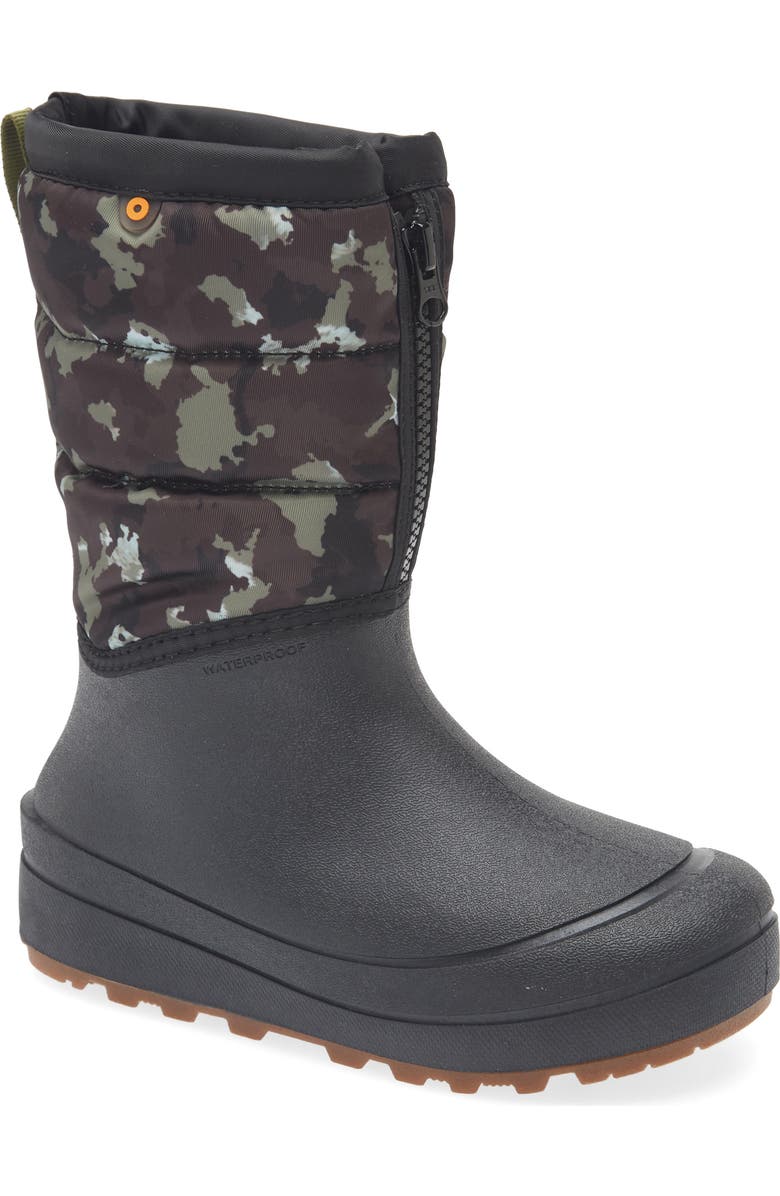 Bogs Snow Shell Waterproof Camo Boot, Main, color, Black Multi