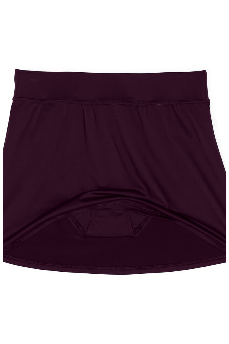 Plus Size Tummy Control Swim Skirt, Alternate, color, Dark Wine