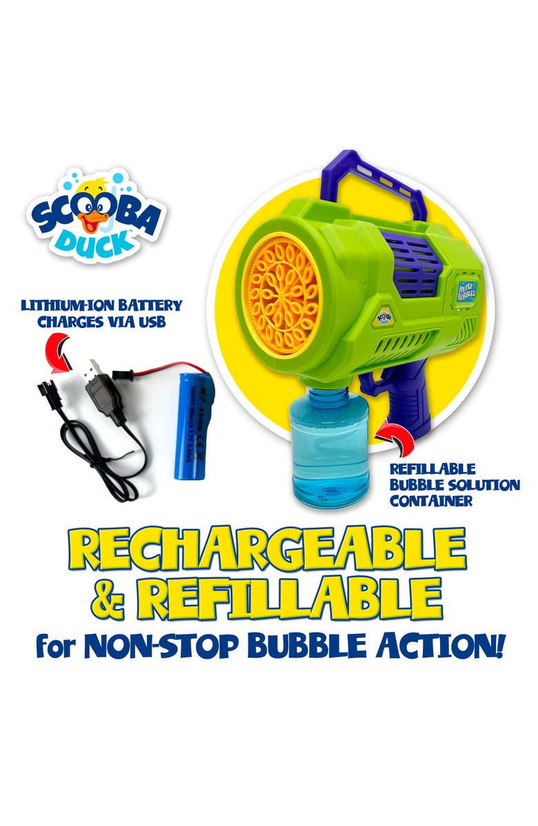 Scooba Duck Hyper Bubbles Blaster, Electric Handheld, Usb Charging, Alternate, color, Multicolored