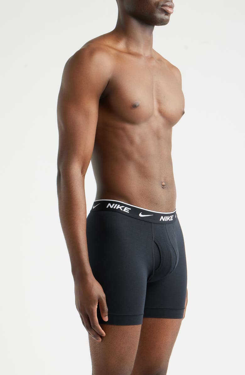 Nike Dri-FIT Essential Assorted 3-Pack Stretch Cotton Boxer Briefs, Alternate, color, Black
