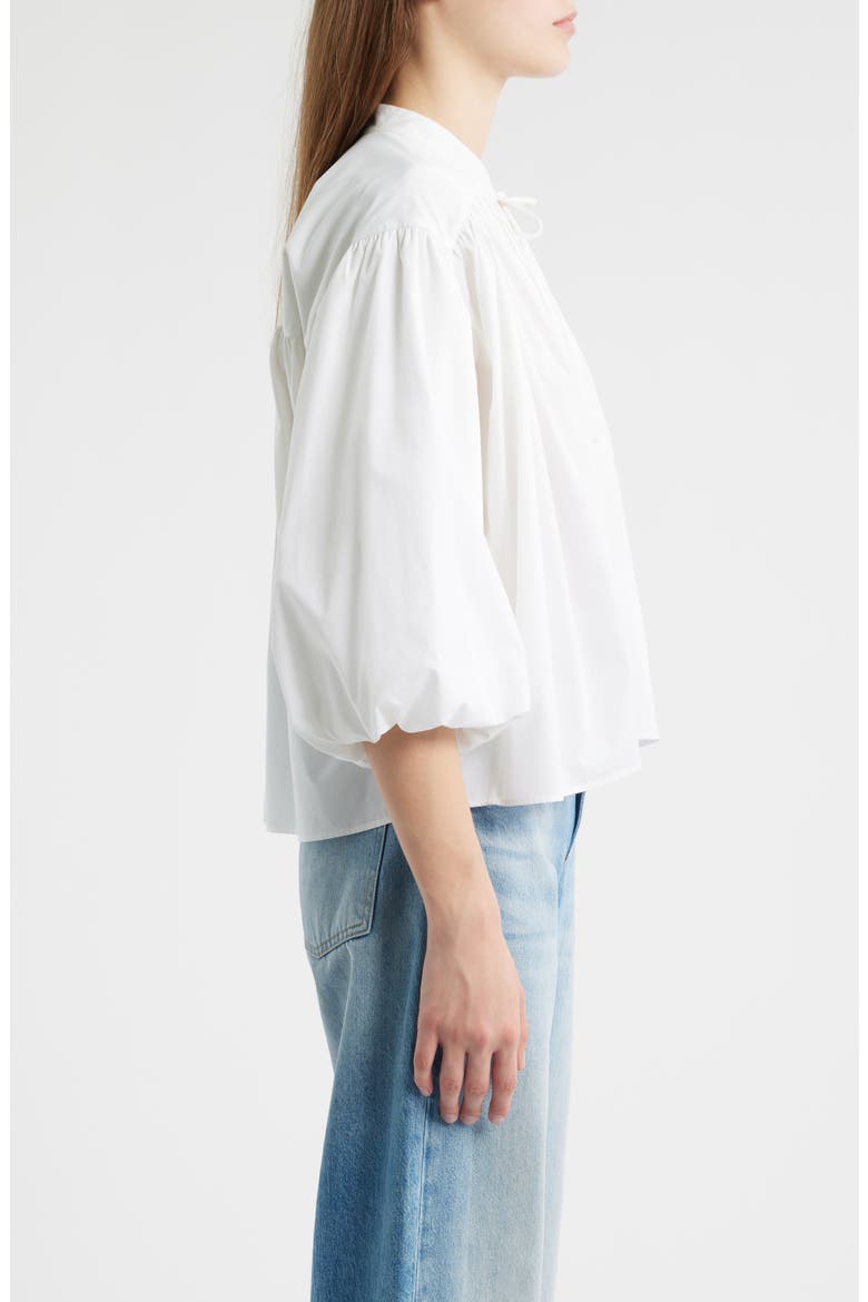 Bales Tie Front Cotton T-Shirt, Alternate, color, WHT