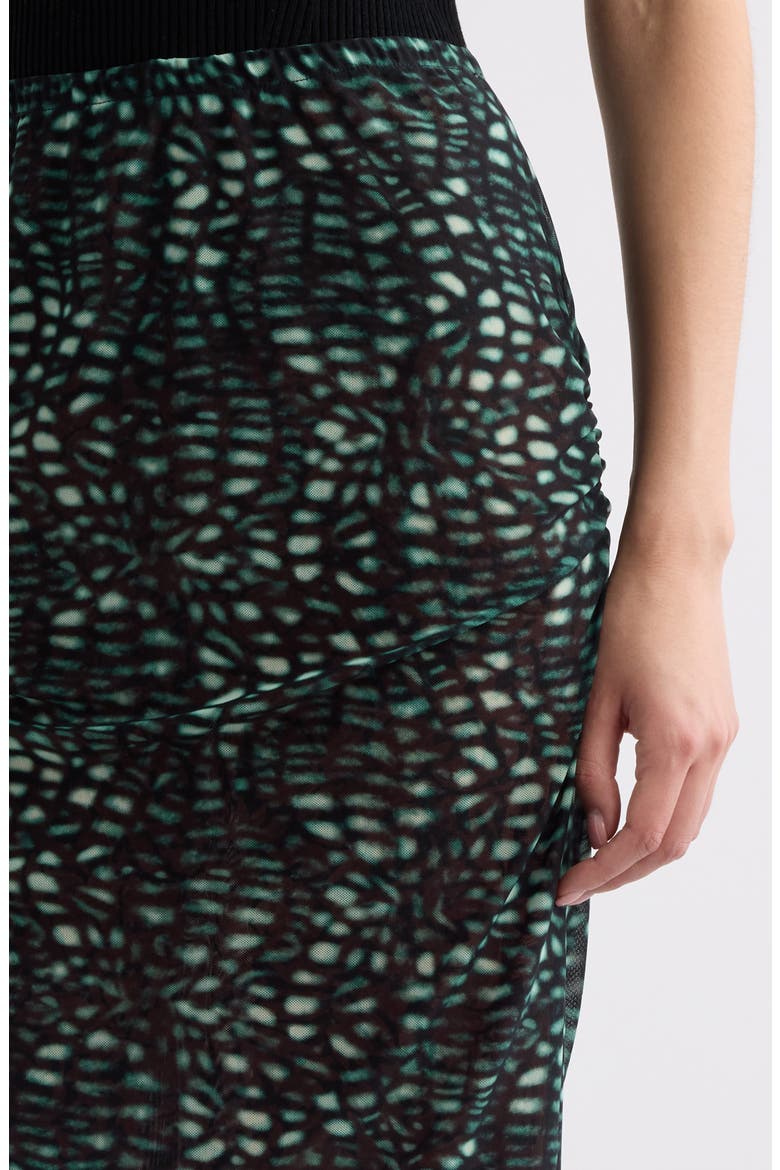 Homoa Layered Mixed Print Midi Skirt, Alternate, color, MALACHITE