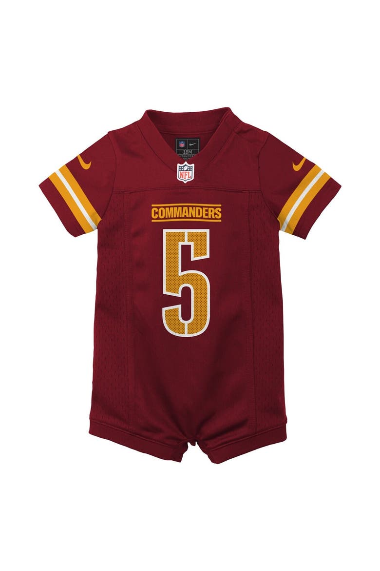 Newborn & Infant Nike Jayden Daniels Burgundy Washington Commanders Game Romper Jersey, Alternate, color, Burgundy