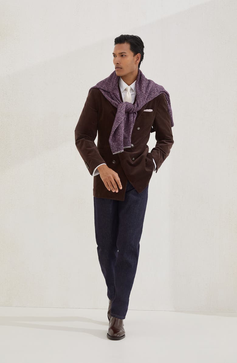Brunello Cucinelli Corduroy blazer, Alternate, color, Brown